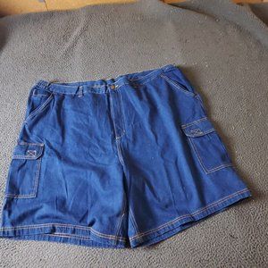 King Size Jean Shorts Mens Big Tall 54 Blue Cotton Cargo